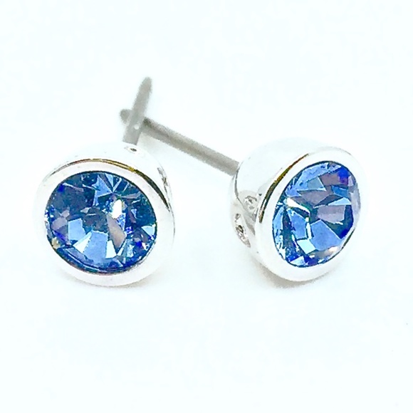 Swarovski Jewelry - SWAROVSKI~mini round stud~BLUE CRYSTAL EARRINGS